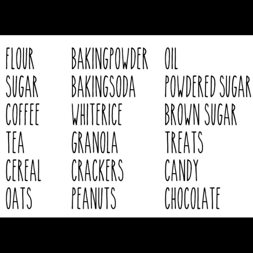 Rae Dunn inspired pantry labels